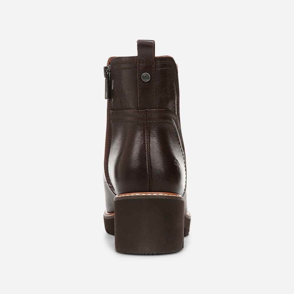 NEW Naturalizer Darry Bootie Dark Brown Leather Waterproof Ankle Boots 12W - Picture 5 of 7